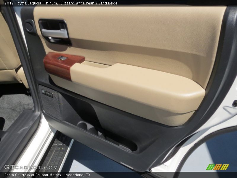 Blizzard White Pearl / Sand Beige 2012 Toyota Sequoia Platinum