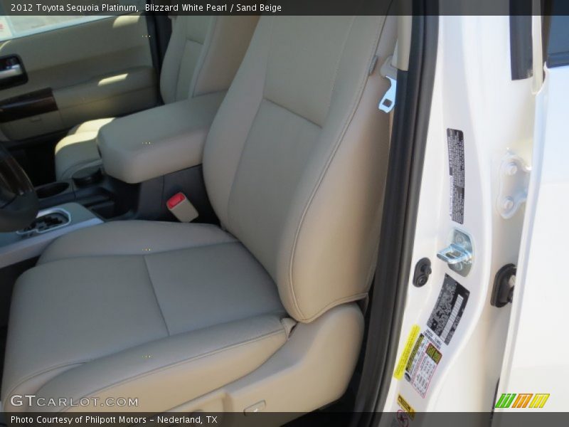 Blizzard White Pearl / Sand Beige 2012 Toyota Sequoia Platinum