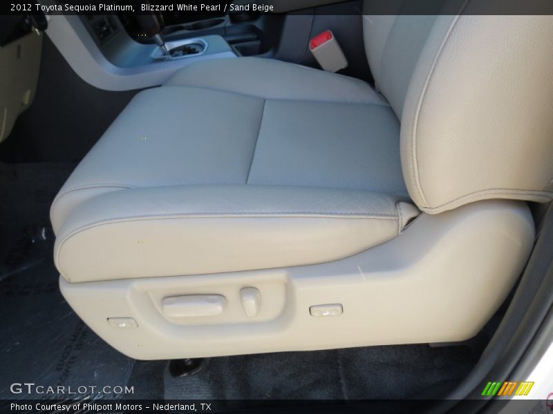Blizzard White Pearl / Sand Beige 2012 Toyota Sequoia Platinum
