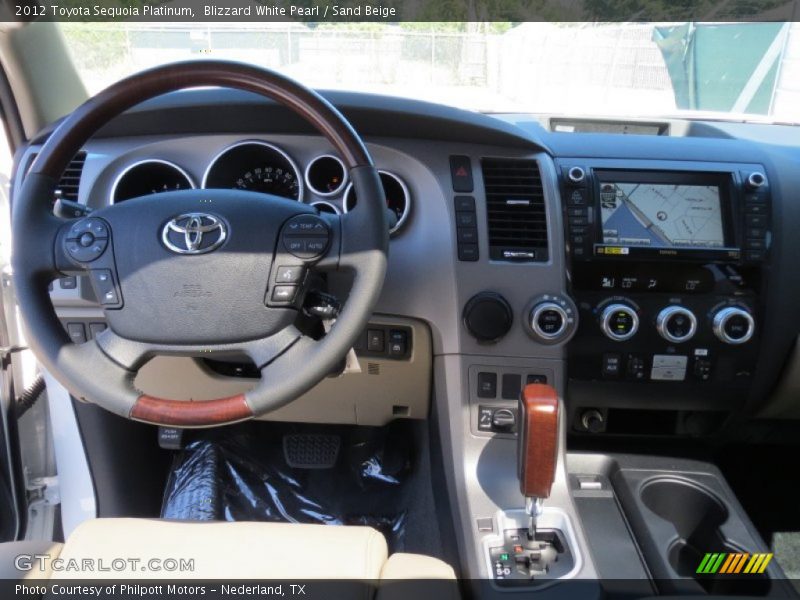 Blizzard White Pearl / Sand Beige 2012 Toyota Sequoia Platinum