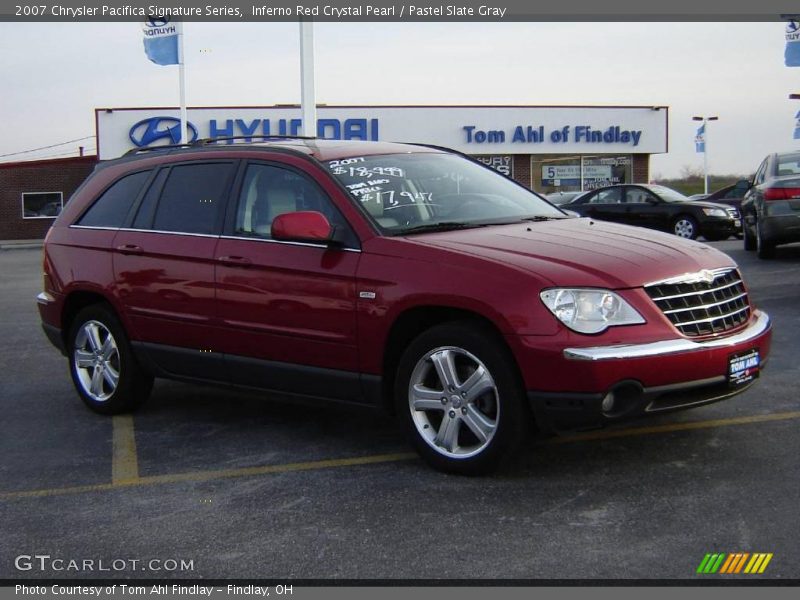 Inferno Red Crystal Pearl / Pastel Slate Gray 2007 Chrysler Pacifica Signature Series