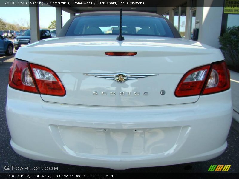 Stone White / Dark Khaki/Light Graystone 2008 Chrysler Sebring LX Convertible