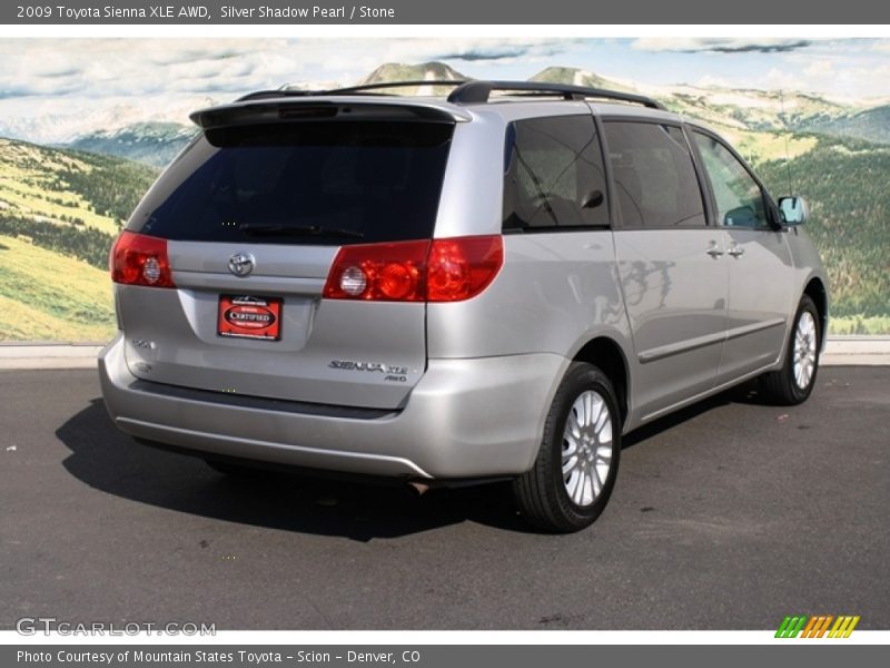 Silver Shadow Pearl / Stone 2009 Toyota Sienna XLE AWD