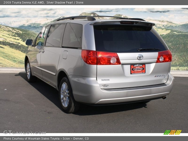 Silver Shadow Pearl / Stone 2009 Toyota Sienna XLE AWD