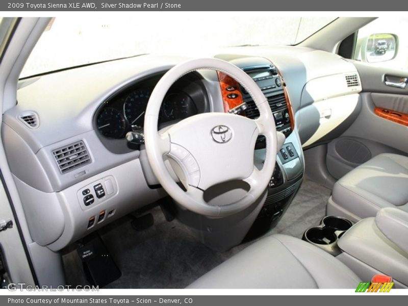 Silver Shadow Pearl / Stone 2009 Toyota Sienna XLE AWD