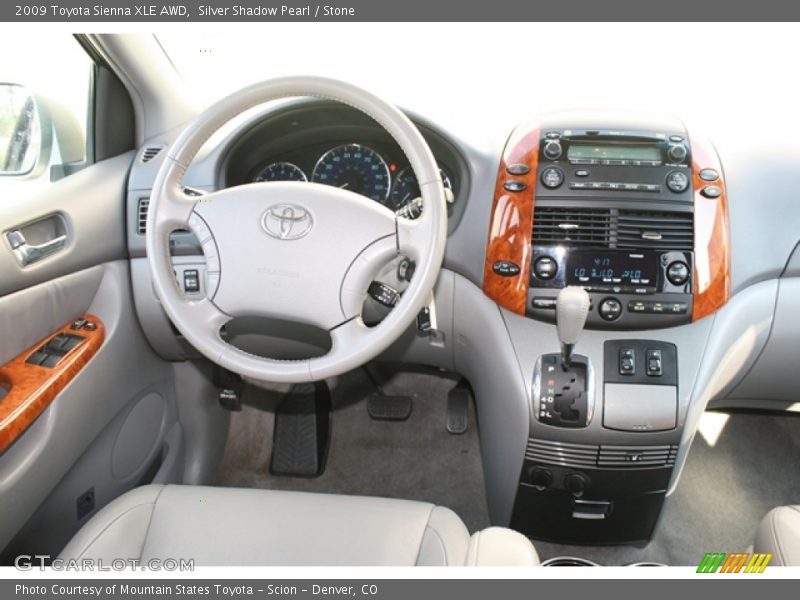 Silver Shadow Pearl / Stone 2009 Toyota Sienna XLE AWD
