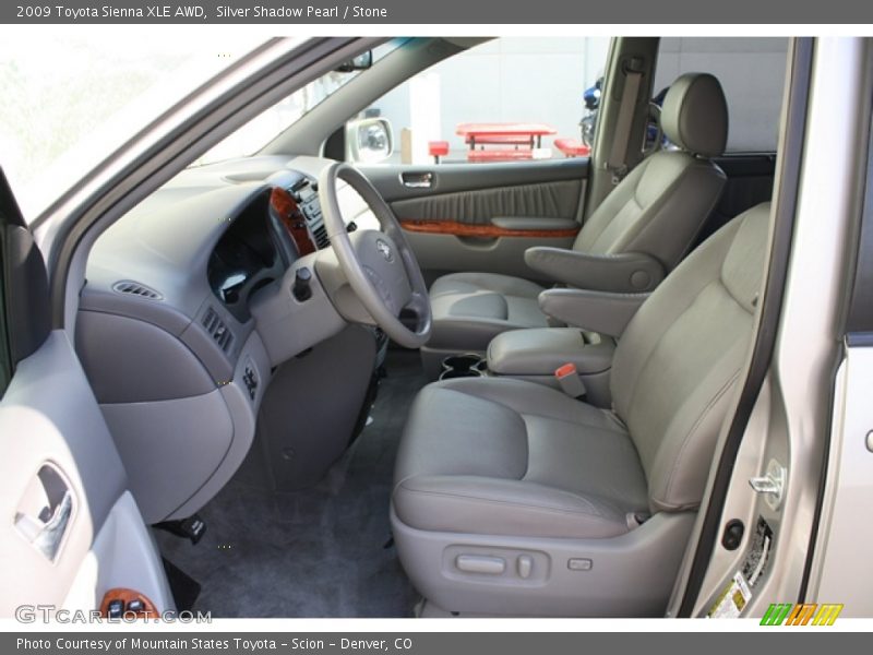 Silver Shadow Pearl / Stone 2009 Toyota Sienna XLE AWD
