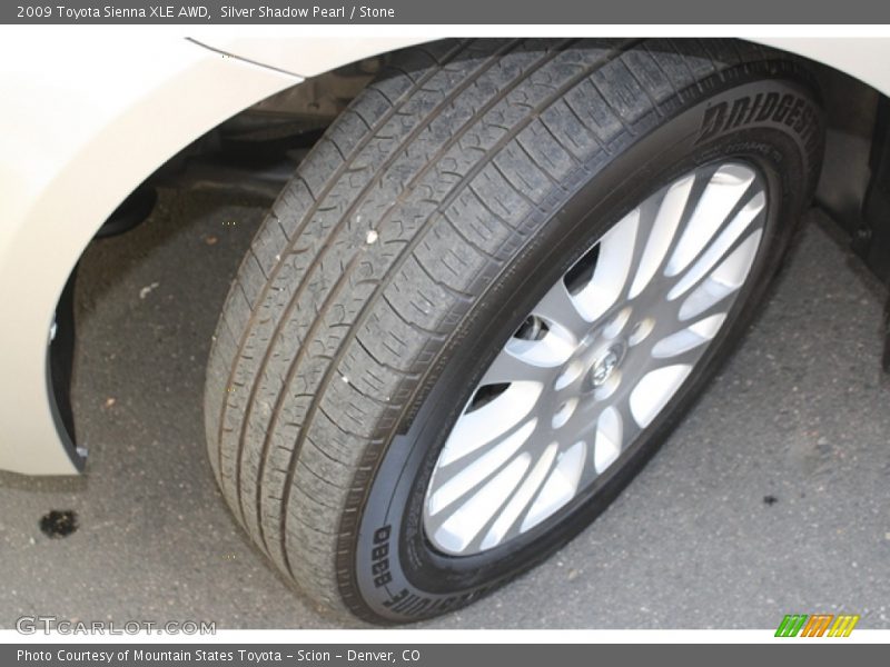 Silver Shadow Pearl / Stone 2009 Toyota Sienna XLE AWD