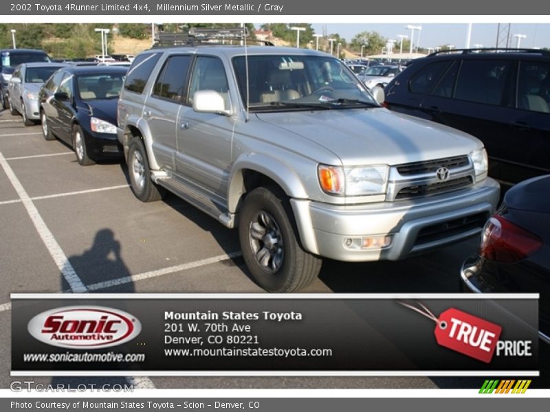 Millennium Silver Metallic / Gray 2002 Toyota 4Runner Limited 4x4