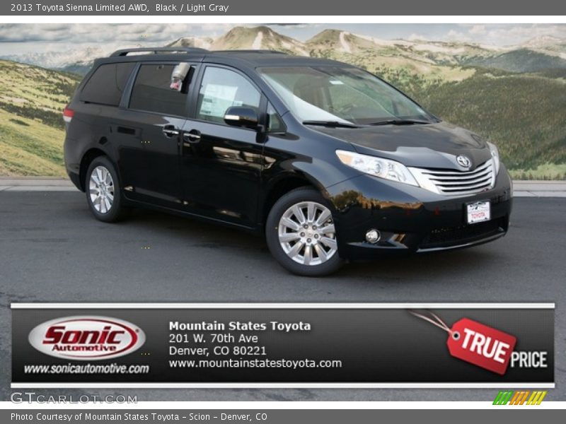 Black / Light Gray 2013 Toyota Sienna Limited AWD