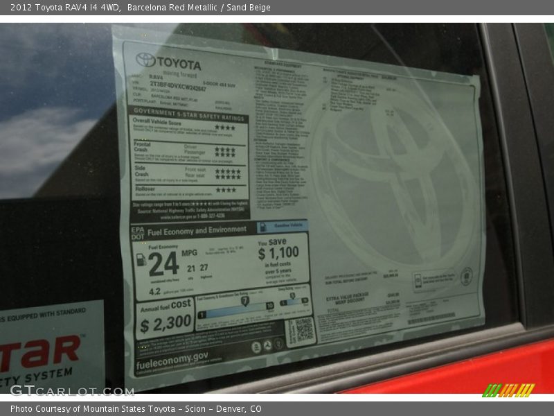 Barcelona Red Metallic / Sand Beige 2012 Toyota RAV4 I4 4WD