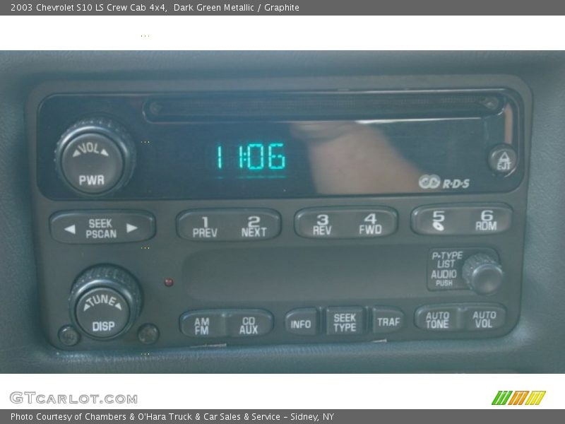 Dark Green Metallic / Graphite 2003 Chevrolet S10 LS Crew Cab 4x4