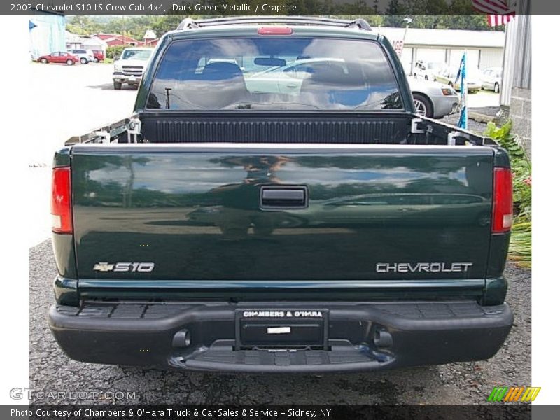 Dark Green Metallic / Graphite 2003 Chevrolet S10 LS Crew Cab 4x4
