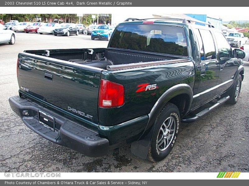 Dark Green Metallic / Graphite 2003 Chevrolet S10 LS Crew Cab 4x4
