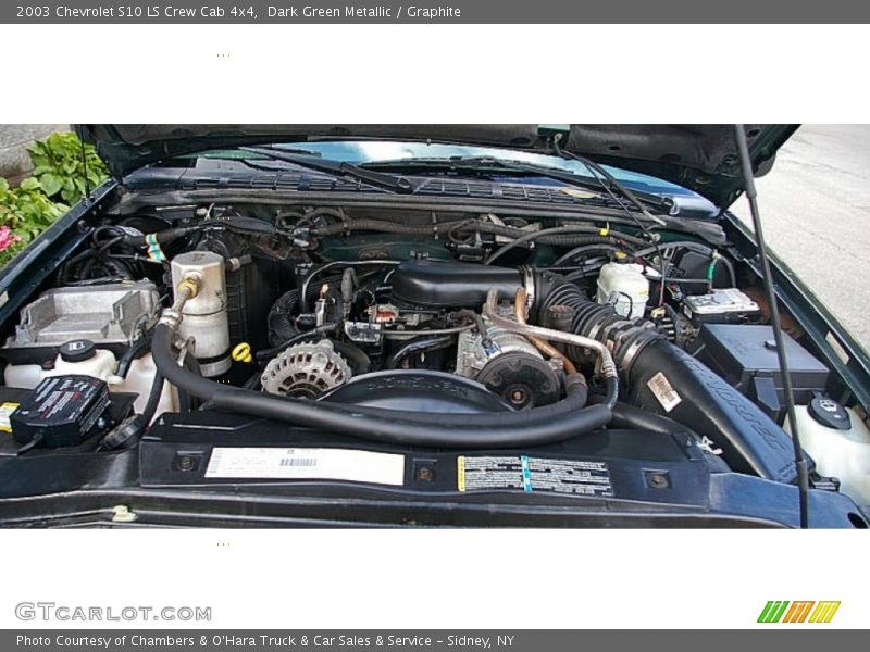 Dark Green Metallic / Graphite 2003 Chevrolet S10 LS Crew Cab 4x4