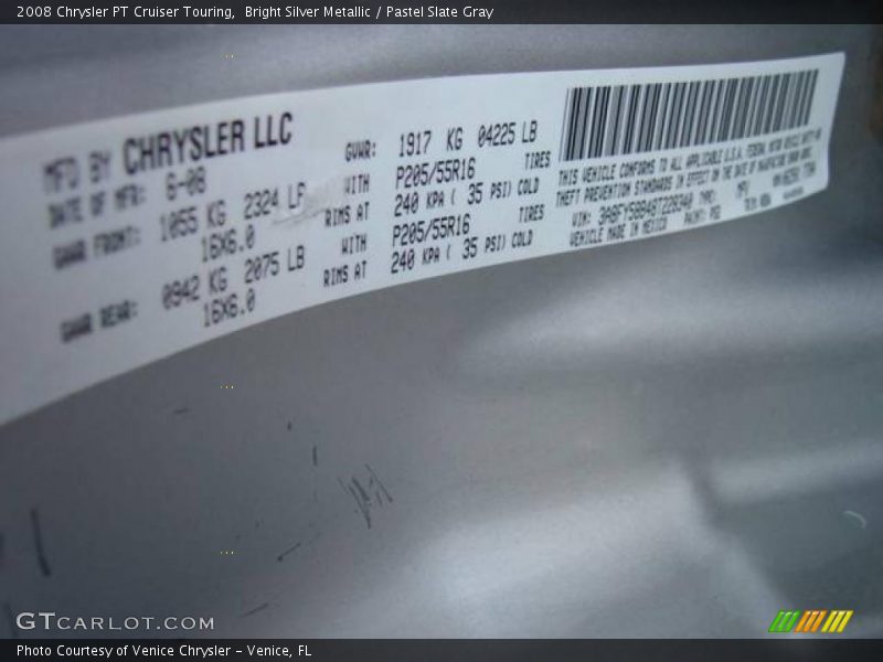 Bright Silver Metallic / Pastel Slate Gray 2008 Chrysler PT Cruiser Touring