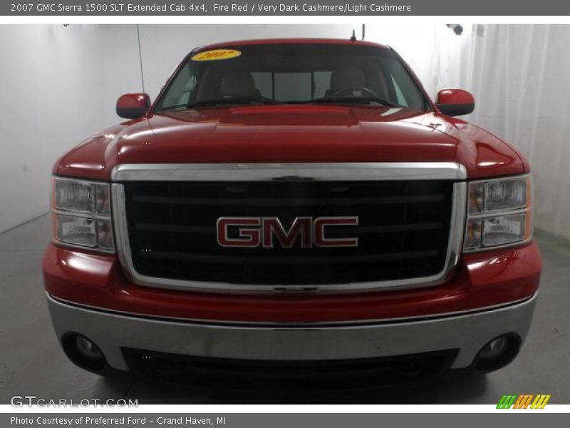 Fire Red / Very Dark Cashmere/Light Cashmere 2007 GMC Sierra 1500 SLT Extended Cab 4x4