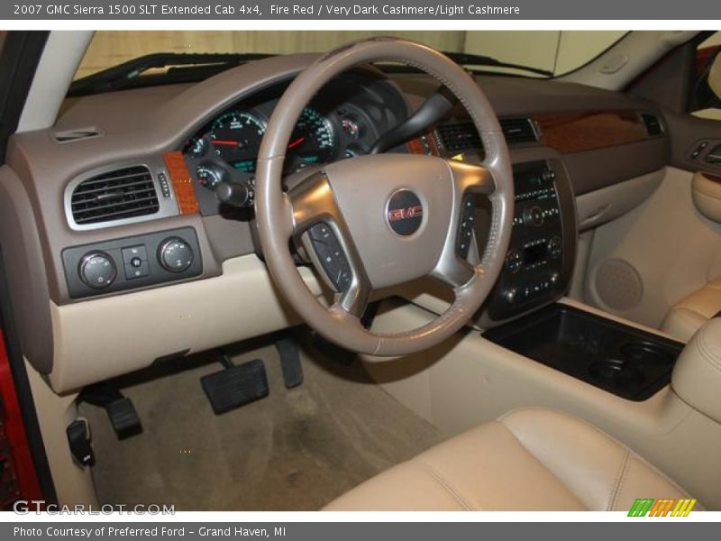 Fire Red / Very Dark Cashmere/Light Cashmere 2007 GMC Sierra 1500 SLT Extended Cab 4x4