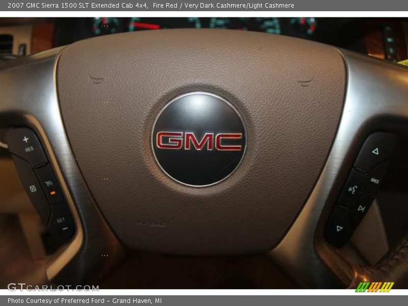 Fire Red / Very Dark Cashmere/Light Cashmere 2007 GMC Sierra 1500 SLT Extended Cab 4x4