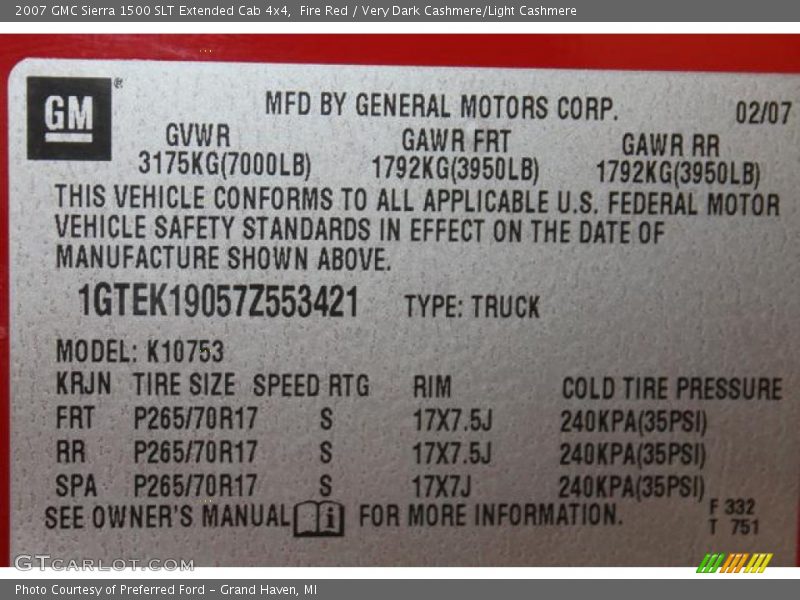 Fire Red / Very Dark Cashmere/Light Cashmere 2007 GMC Sierra 1500 SLT Extended Cab 4x4