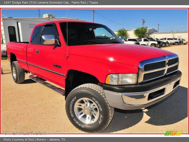 Flame Red / Taupe 1997 Dodge Ram 2500 Laramie Extended Cab