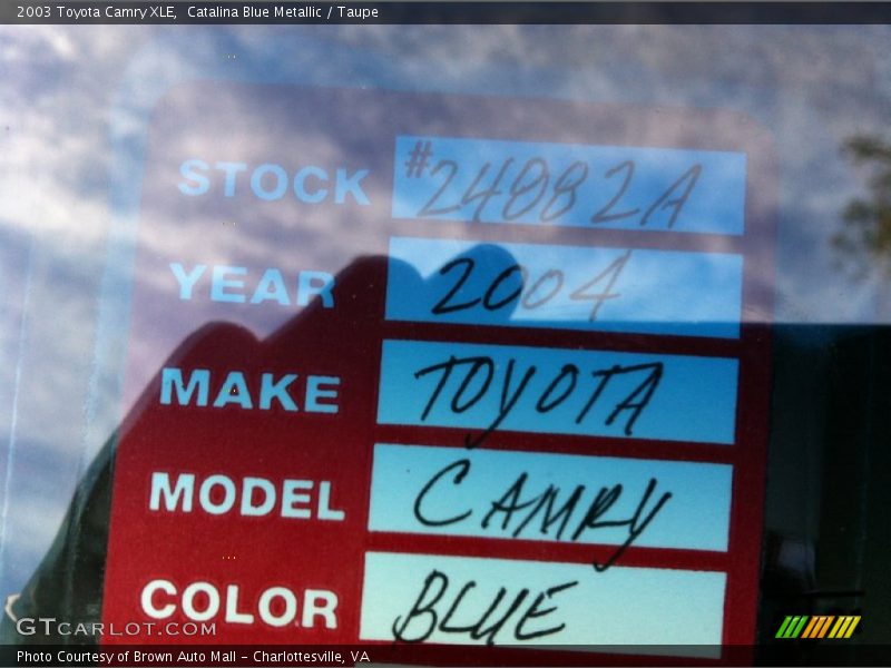 Catalina Blue Metallic / Taupe 2003 Toyota Camry XLE