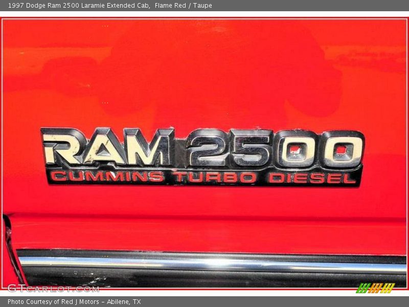 Flame Red / Taupe 1997 Dodge Ram 2500 Laramie Extended Cab