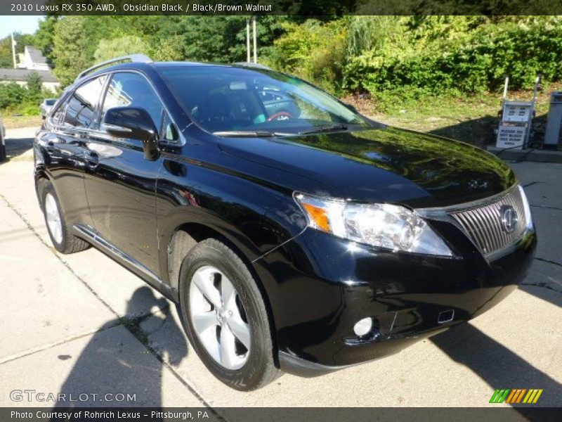 Obsidian Black / Black/Brown Walnut 2010 Lexus RX 350 AWD