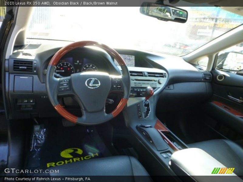 Obsidian Black / Black/Brown Walnut 2010 Lexus RX 350 AWD