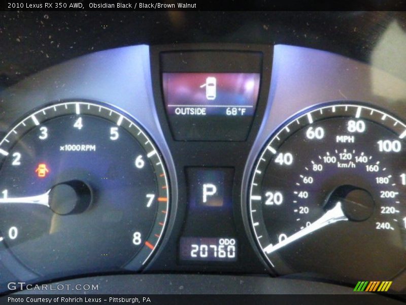 Obsidian Black / Black/Brown Walnut 2010 Lexus RX 350 AWD