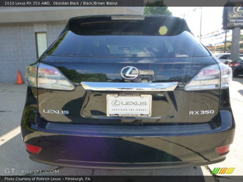Obsidian Black / Black/Brown Walnut 2010 Lexus RX 350 AWD