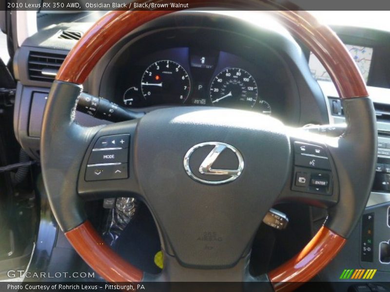 Obsidian Black / Black/Brown Walnut 2010 Lexus RX 350 AWD