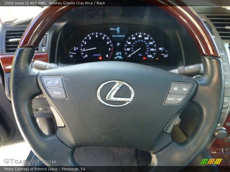 Smokey Granite Gray Mica / Black 2009 Lexus LS 460 AWD