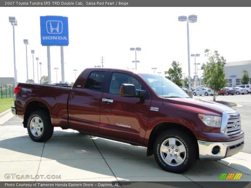 Salsa Red Pearl / Beige 2007 Toyota Tundra SR5 TRD Double Cab