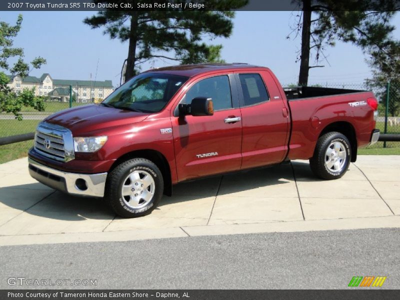 Salsa Red Pearl / Beige 2007 Toyota Tundra SR5 TRD Double Cab