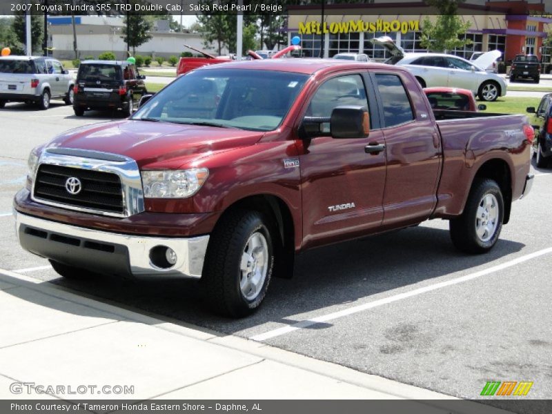 Salsa Red Pearl / Beige 2007 Toyota Tundra SR5 TRD Double Cab