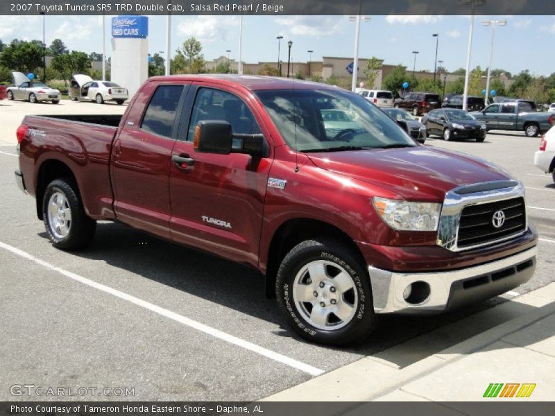 Salsa Red Pearl / Beige 2007 Toyota Tundra SR5 TRD Double Cab