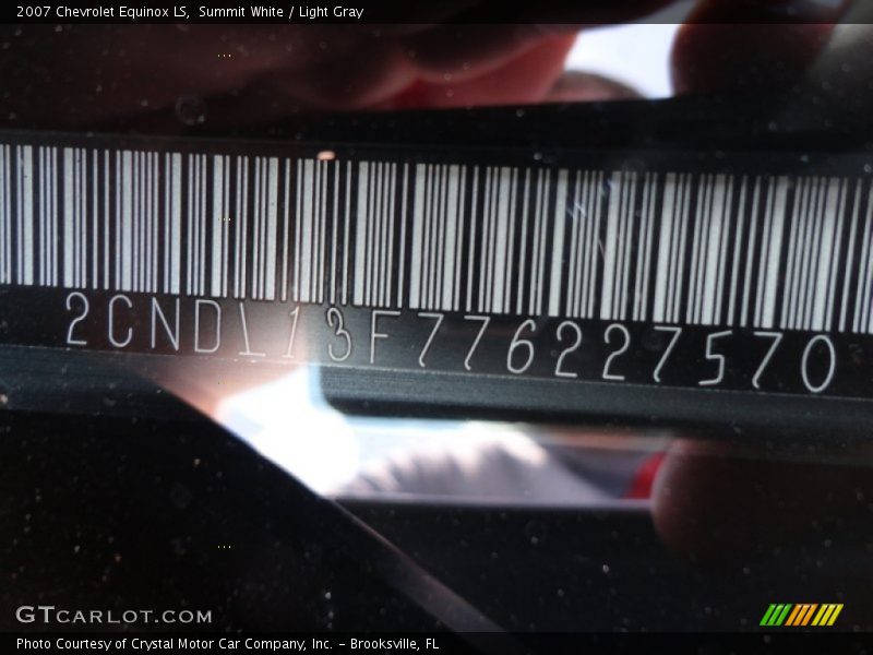 Summit White / Light Gray 2007 Chevrolet Equinox LS