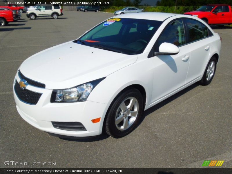 Summit White / Jet Black/Sport Red 2012 Chevrolet Cruze LT