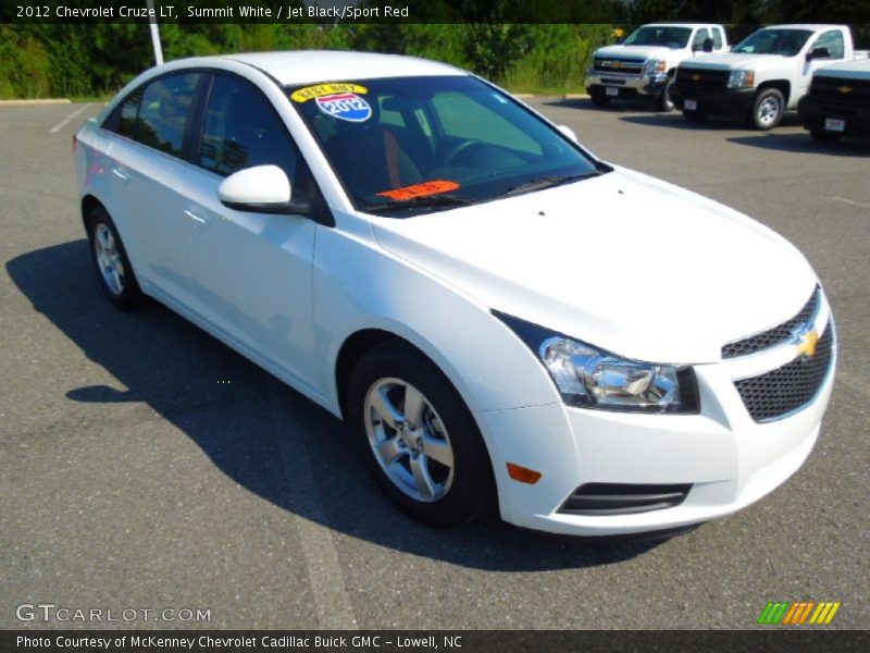 Summit White / Jet Black/Sport Red 2012 Chevrolet Cruze LT