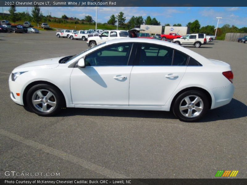 Summit White / Jet Black/Sport Red 2012 Chevrolet Cruze LT