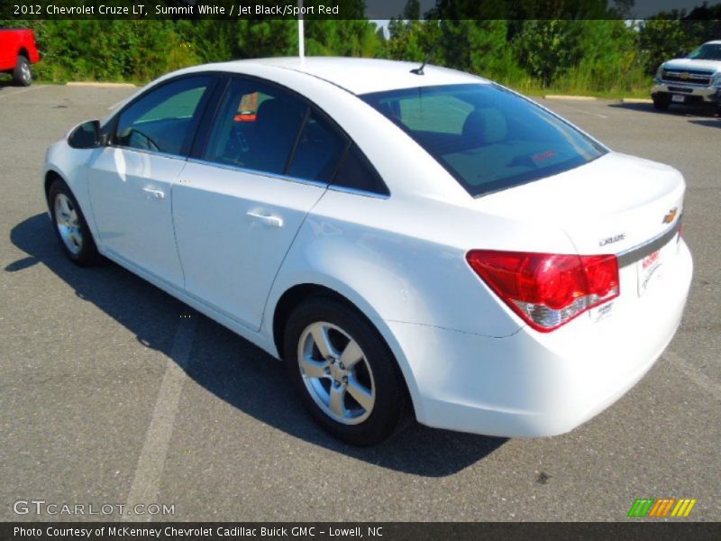 Summit White / Jet Black/Sport Red 2012 Chevrolet Cruze LT