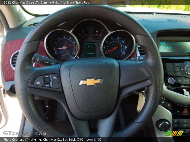 Summit White / Jet Black/Sport Red 2012 Chevrolet Cruze LT