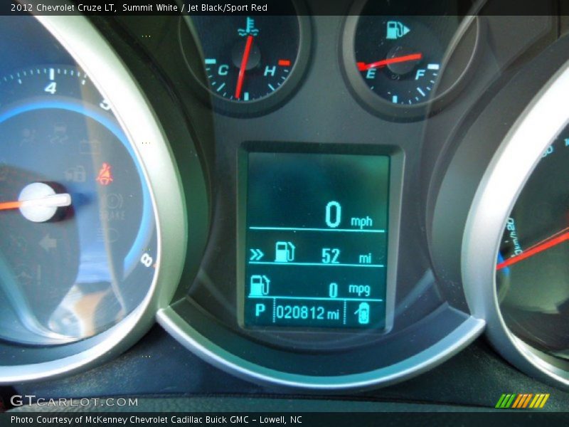 Summit White / Jet Black/Sport Red 2012 Chevrolet Cruze LT