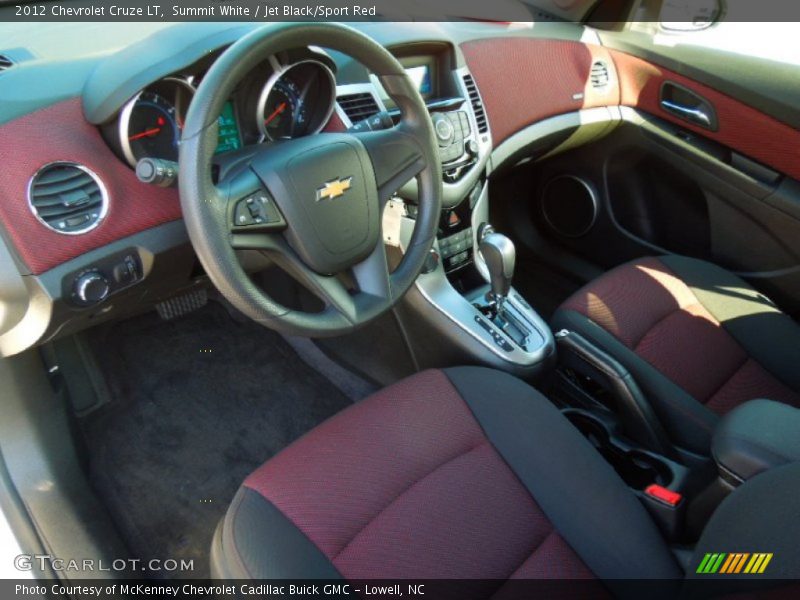 Summit White / Jet Black/Sport Red 2012 Chevrolet Cruze LT