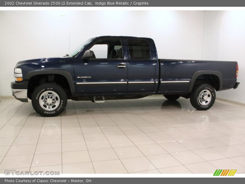 Indigo Blue Metallic / Graphite 2002 Chevrolet Silverado 2500 LS Extended Cab