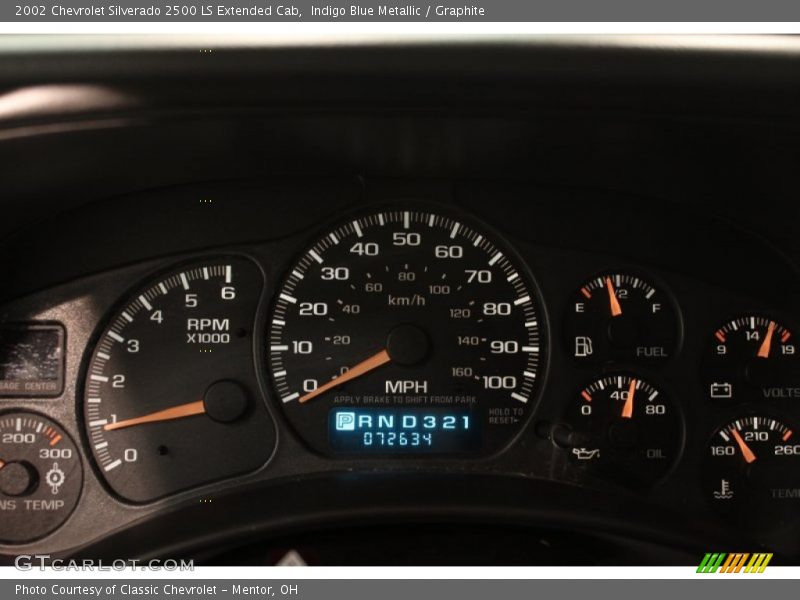 Indigo Blue Metallic / Graphite 2002 Chevrolet Silverado 2500 LS Extended Cab