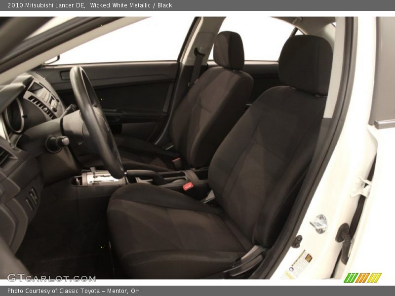 Wicked White Metallic / Black 2010 Mitsubishi Lancer DE