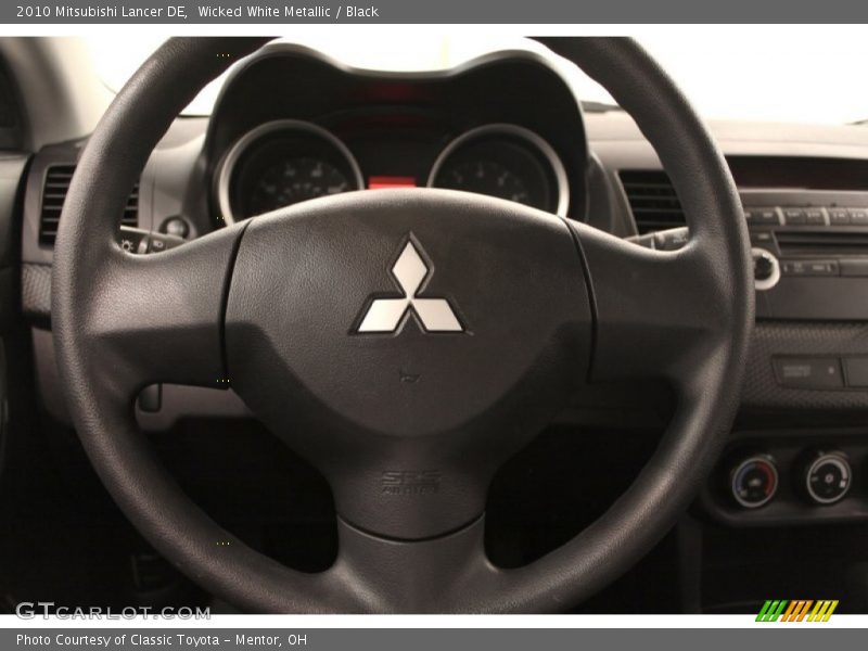 Wicked White Metallic / Black 2010 Mitsubishi Lancer DE
