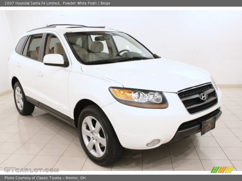 Powder White Pearl / Beige 2007 Hyundai Santa Fe Limited